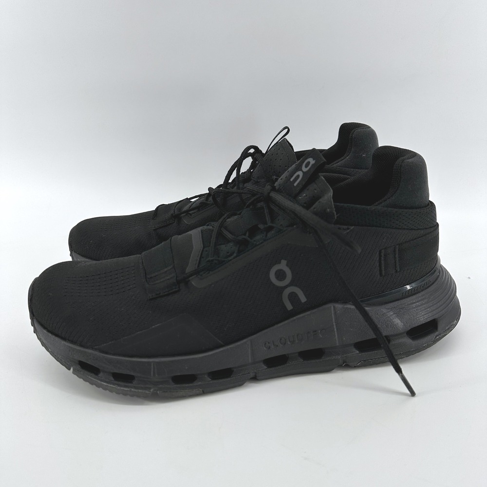 On Cloudnova Form Mens Running Shoes All Black US 10 Low Top Sneakers 26.98485